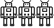 This is the closest thing I had, as far as 1980s robot clipart went